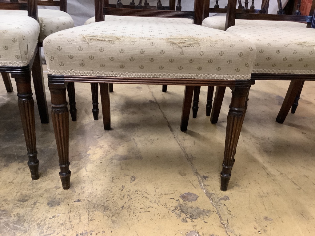 A set of six George III style mahogany dining chairs